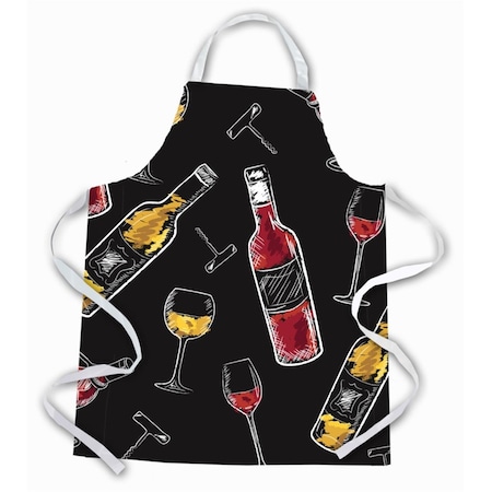 Carolines Treasures Red and White Wine on Black Apron BB5197APRON